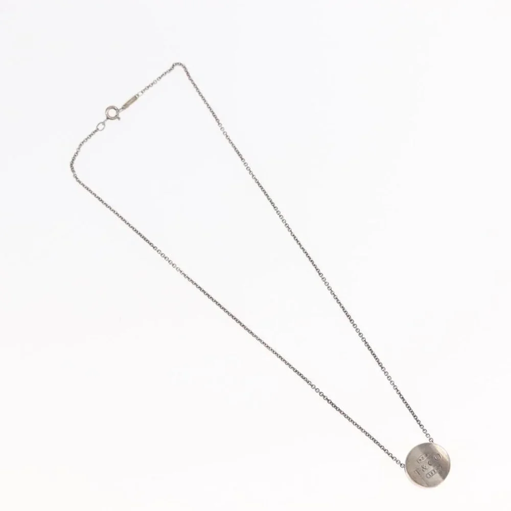 TIFFANY&Co. 1837 Concave Circle Necklace Ag925 Silver Auth SW1646 - Picture 3 of 14
